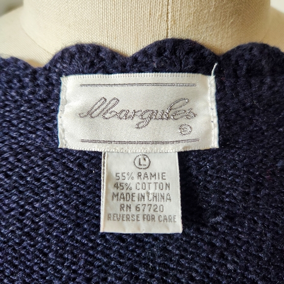 Vintage Cottagecore Hand Embroidered 80s 90s Floral Grandma Cardigan Sweater - Picture 11 of 15